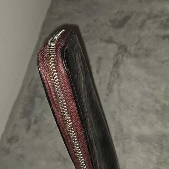 Dior Burgundy Patent Leather Embossed Wallet - Picture 5 of 13